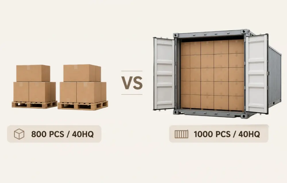 Packaging and 40HQ loading comparison